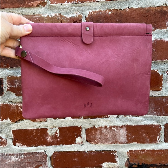 portland leather goods Handbags - Portland Leather Goods Famed Framed Clutch in Foxglove